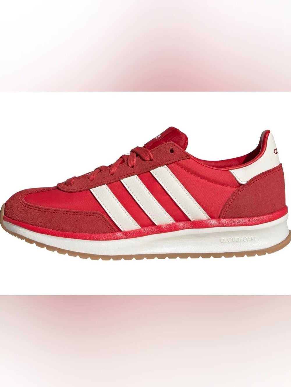 Adidas Red Three-Stripe Runner Sneaker Sz 6.5 W